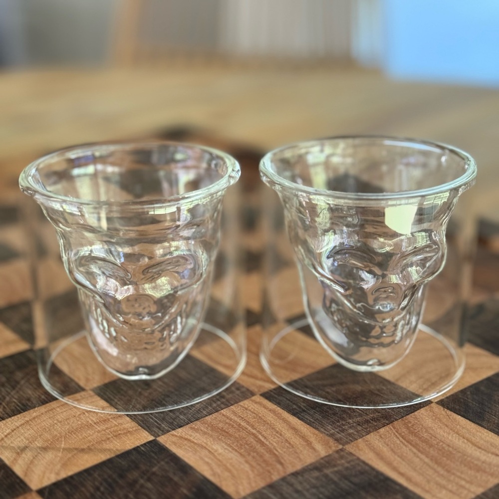 Double-Walled Glass Skull Shot Glasses